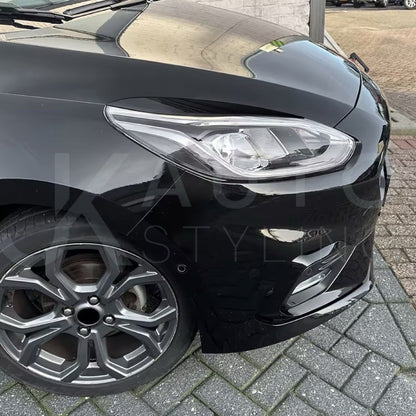 Ford Fiesta MK8 2017-2020 Gloss Black Headlight Eyelid Eyebrows 2pcs