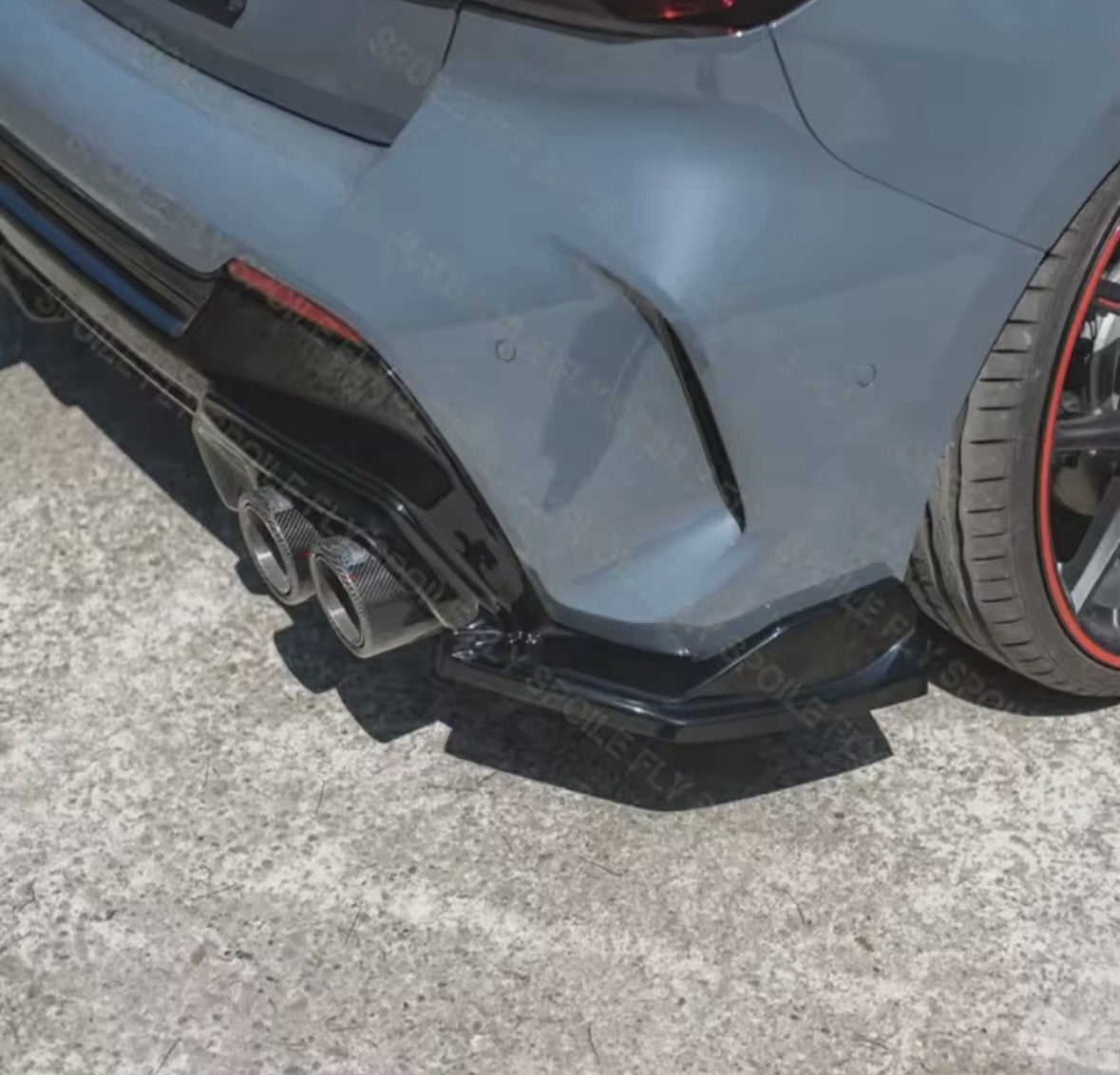 BMW 1 Series F40 M-Pack M135i Gloss Black Rear Spats Corner Splitters Aero Style
