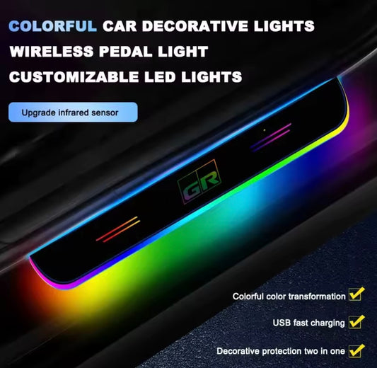 Toyota GR LED Wireless Colour Change Door Sill Protector Strips USB Rechargeable