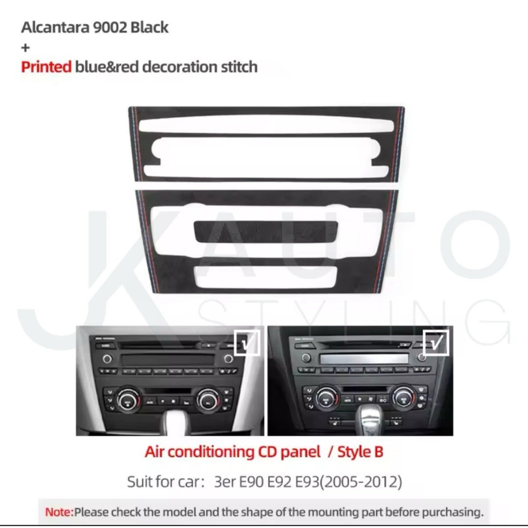 BMW 3 Series E90 E92 E93 Black Alcantara Centre Console Air Con CD Panel Trim B