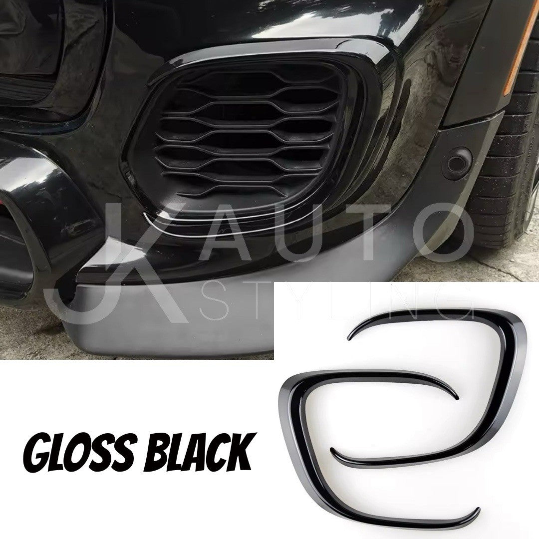 Mini JCW F55 F56 F57 2014-2021 Gloss Black Fog Light Vent Canards Surrounds