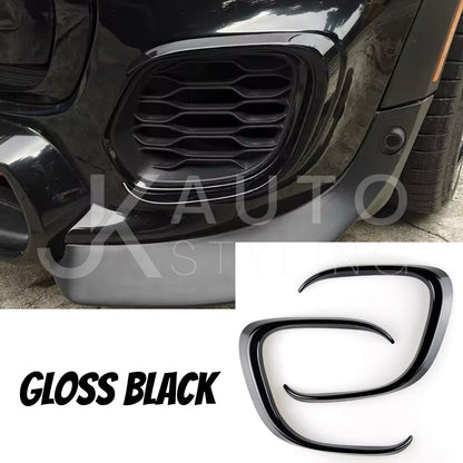 Mini JCW F55 F56 F57 2014-2021 Gloss Black Fog Light Vent Canards Surrounds