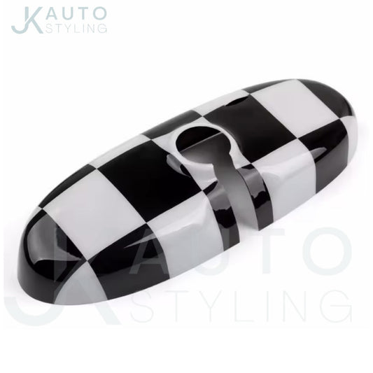 Black & White Checker Rearview Mirror Case Cover For Mini R55 R56 R57 R60 R61