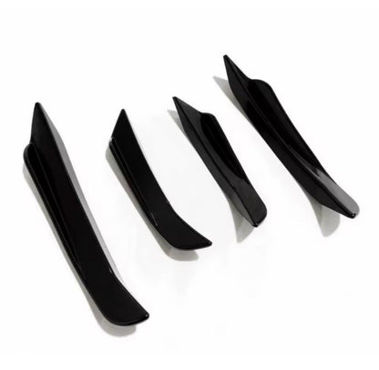 BMW 3 Series G20 G21 2019-2022 Gloss Black Front Bumper Side Canards Fins 4pcs