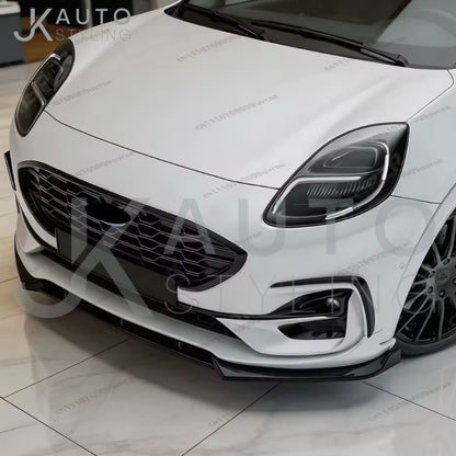 Gloss Black Front Bumper Canards Side Fog Blades For Ford Puma ST Line 2020-2024