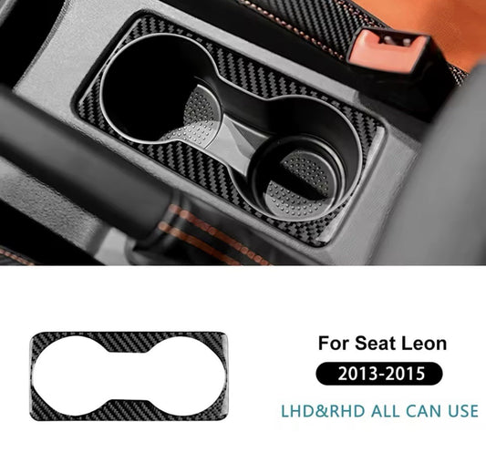 Seat Leon 2013-2015 Carbon Fibre Centre Console Cupholder Surround Trim Cover
