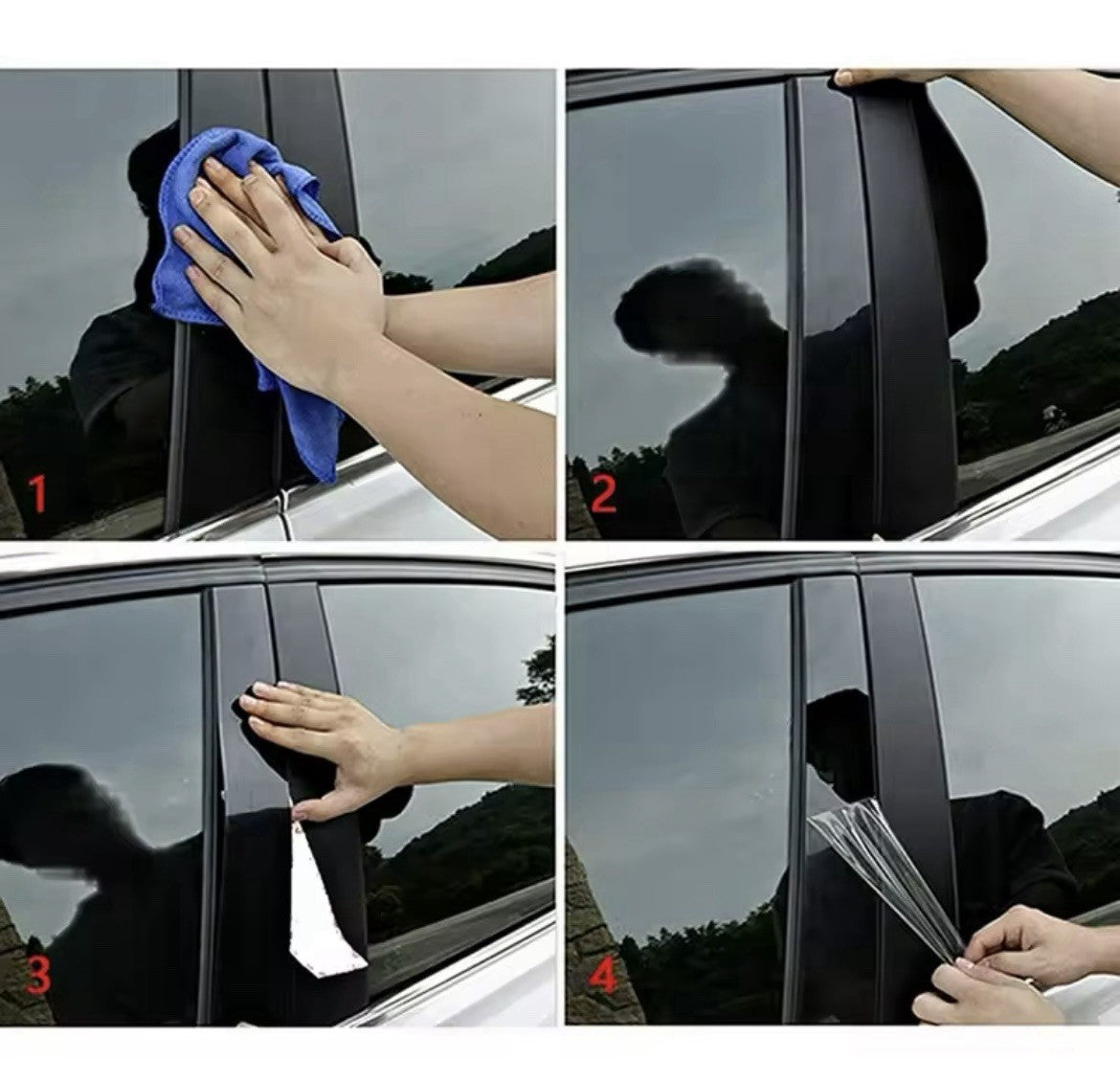 Nissan Juke 2011-2017 Gloss Black Window Trim Pillar Set 10pcs De-Chrome