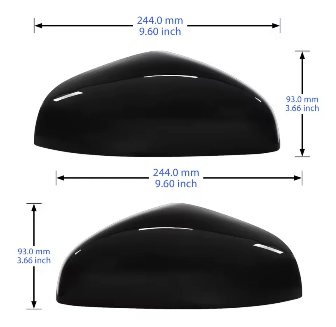 Ford Fiesta MK8 2017-2022 Gloss Black Wing Mirror Caps Side Mirror Covers Pair