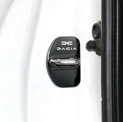 Dacia Black Stainless Steel Door Lock Protector Covers Accessories 4pcs