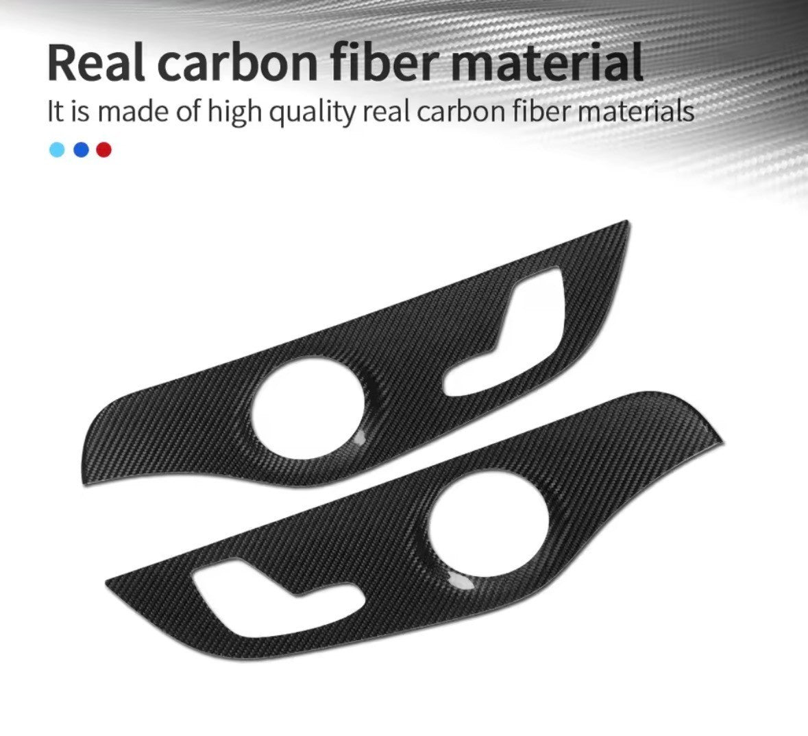 Carbon Fibre Door Card Panel Trim Cover For Mercedes C Class C205 2015-2023 - A