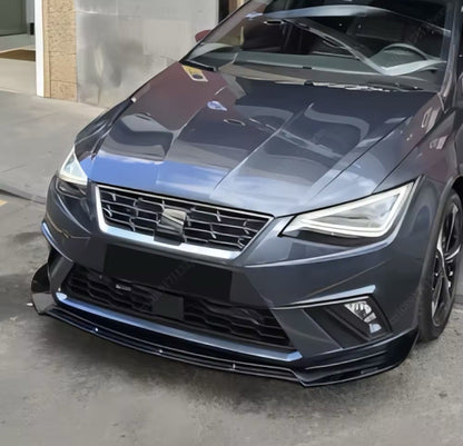 Seat Ibiza MK5 2017-2024 Standard/FR Gloss Black Front Splitter Bumper Lip