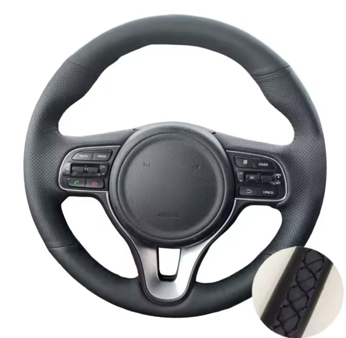 Kia Sportage 4 KX5 2016-2019 K5 Leather Steering Wheel Cover Self Stitch OEM