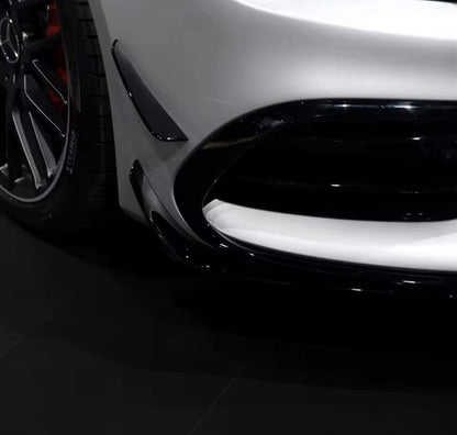 Gloss Black Front Bumper Canards For Mercedes CLA45 AMG C117 X117 2015-2018 4pcs