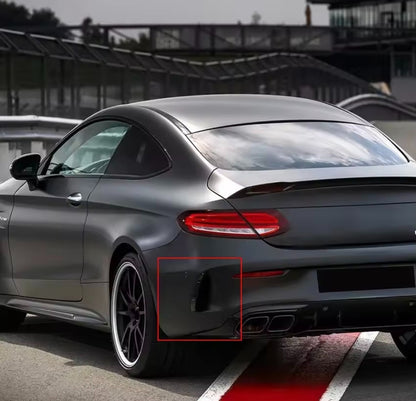 Mercedes C Class Coupe C205 2015-19 Rear Bumper Grille Vent Canards Gloss Black