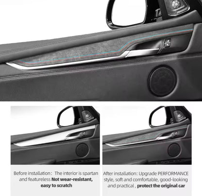 BMW X6 F16 2016-2019 Black Alcantara Door Card Panel Trim Cover Set 4pcs