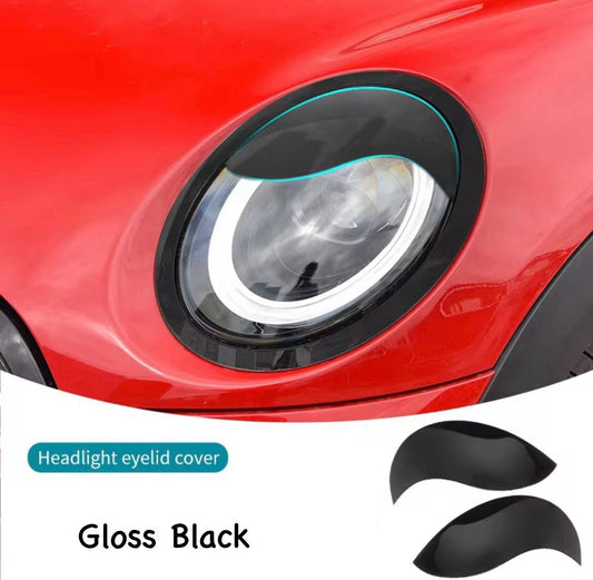 Mini R50 Headlight Eyebrows Mini Cooper Headlight Eyelids & Eyebrows | Gloss Black & Carbon Fibre ...