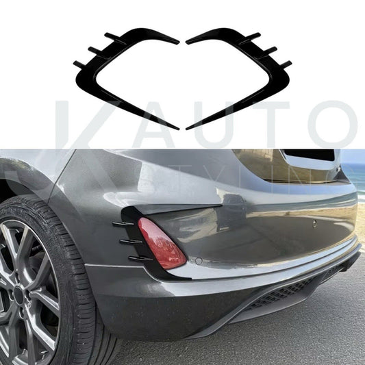 Ford Fiesta MK8 MK8.5 Gloss Black Rear Bumper Canards Reflector Surrounds 2pcs