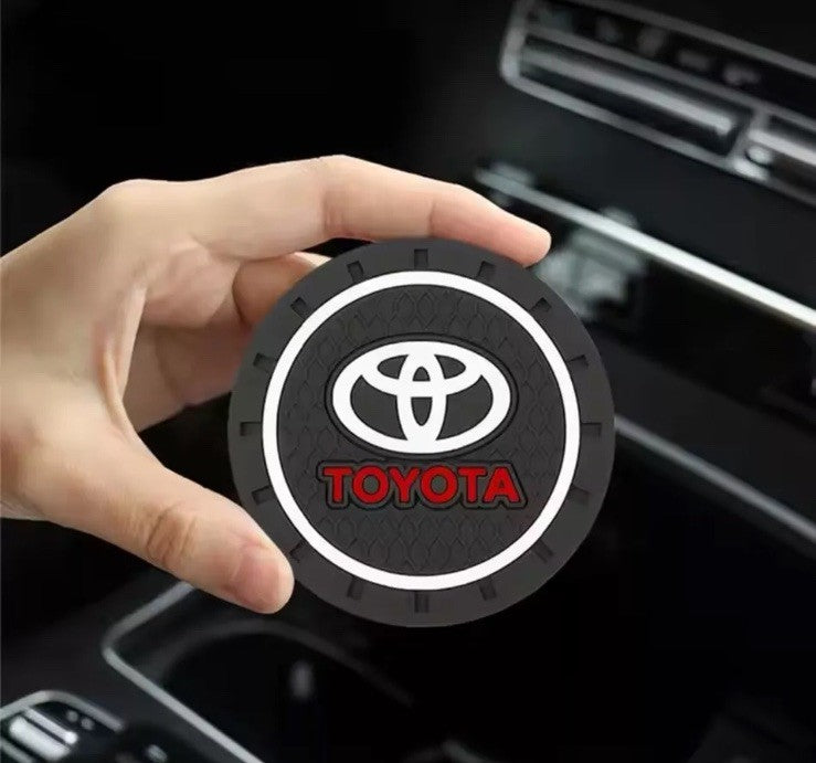 Toyota Car Water Bottle Holder Mat Anti-Slip Pad Drink Coaster 2pcs Rubber