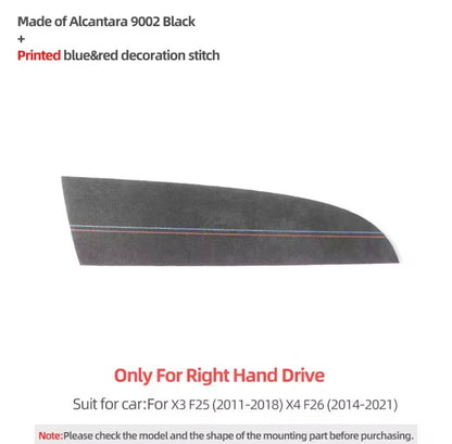 BMW X3 F25 X4 F26 2011-2021 Black Alcantara Centre Dashboard Panel Trim Cover