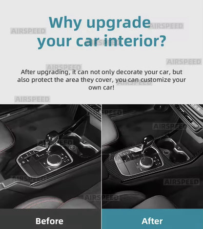 Carbon Fibre Centre Console Gear Panel Trim For BMW 1 2 Series F40 F44 RHD