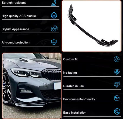 BMW 3 Series G20 G21 G28 2019-2021 M Sport Gloss Black Front Splitter Kit