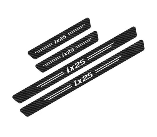 Hyundai ix25 Carbon Fibre Effect Car Door Sill Protector Strips Vinyl 4pcs