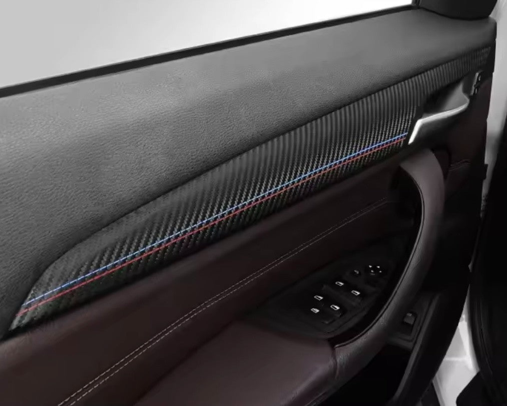 BMW X1 F48 X2 F39 2014-2022 Carbon Fibre Door Card Panel Trim Covers 4pcs (B)