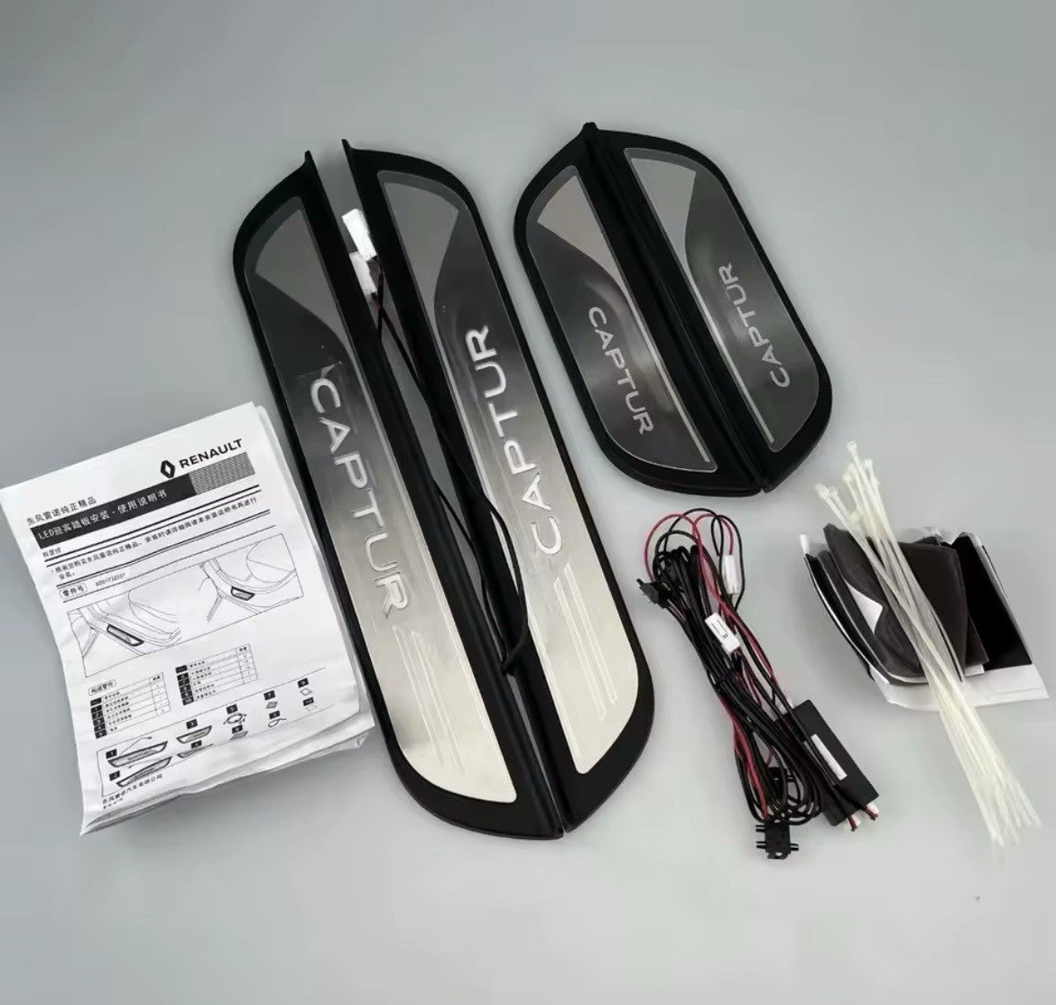Renault Captur 2020-2025 LED Door Sill Protector Strips Scuff Plates 4pcs