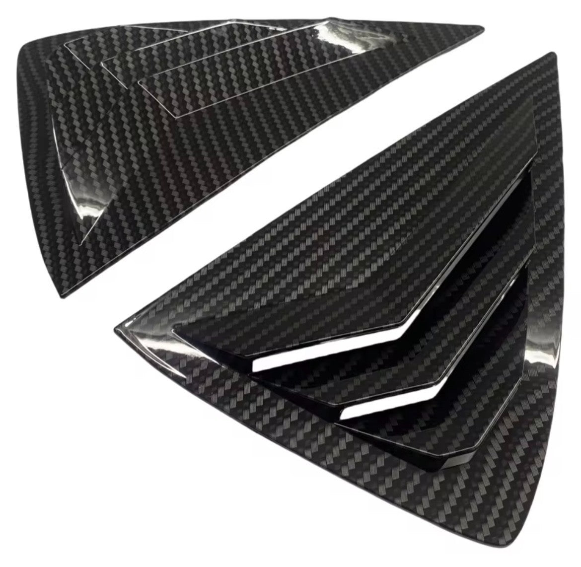 Vuaxhall Corsa F 2019-2023 Carbon Fibre Rear Window Louver Vent Covers 2pcs