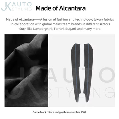 BMW X5 F15 2014-2018 Black Alcantara Centre Console Side Panel Covers Blue Lines