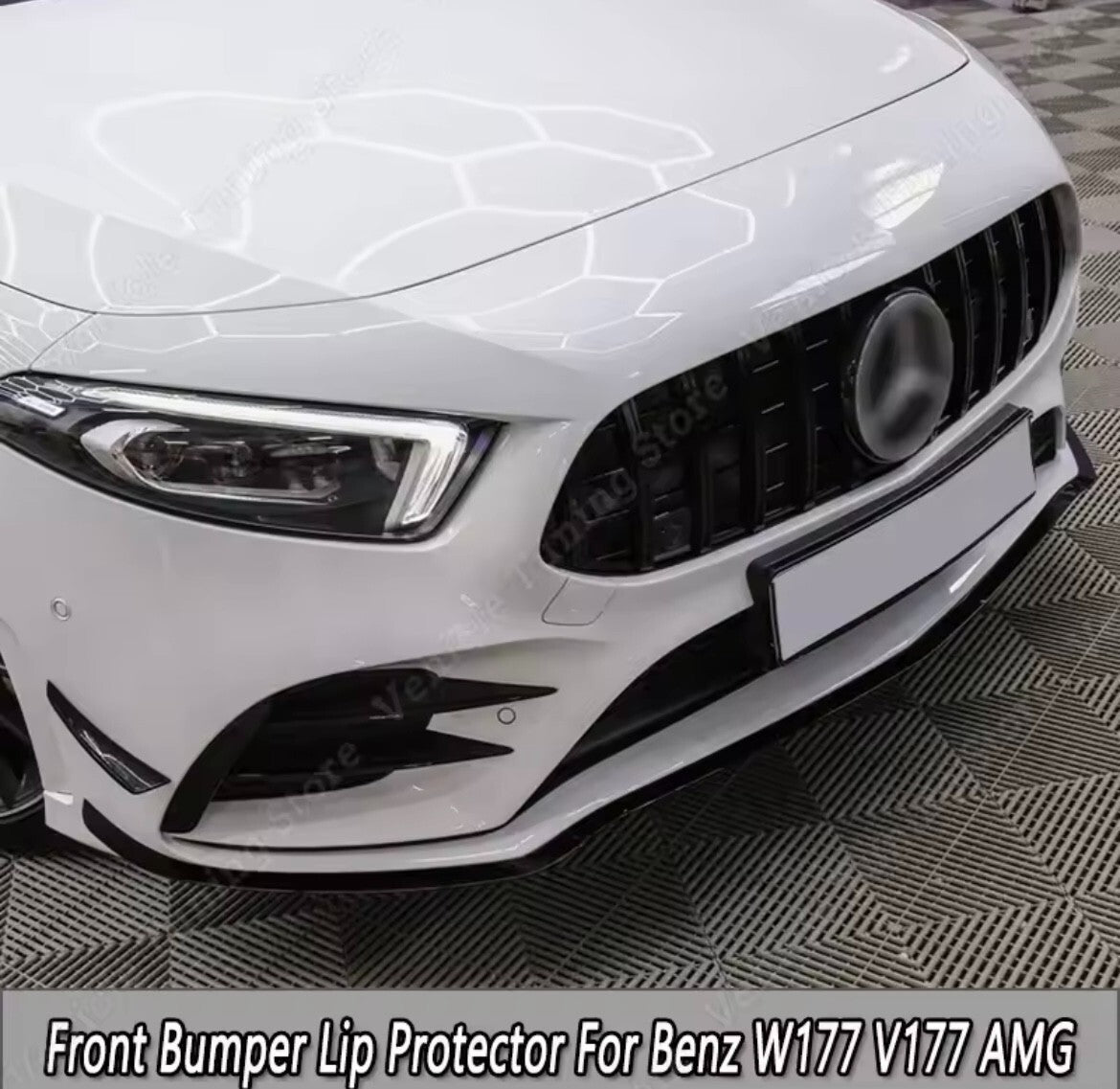 Mercedes A Class W177 V177 2019-2022 A35 AMG Gloss Black Front Splitter Aero Lip