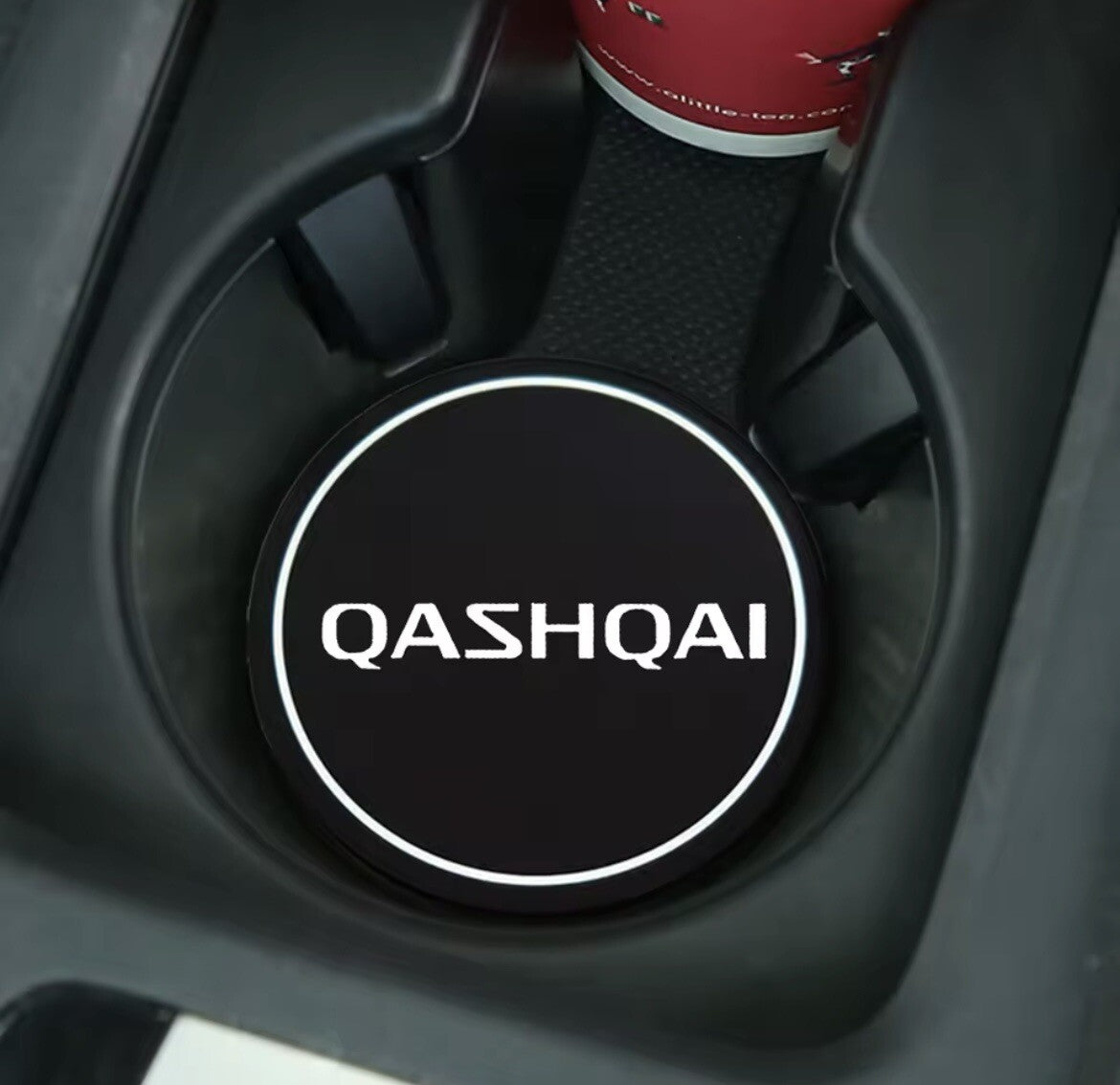 Nissan Qashqai Anti-Slip Black Silicone Silica Drink Coaster Cupholder Mat 2pcs