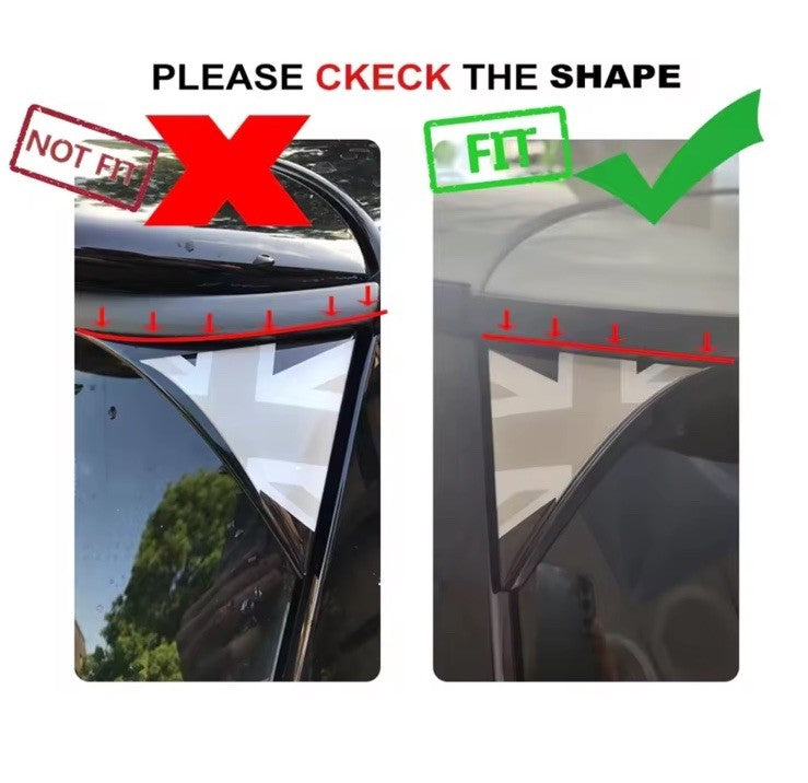 Mini Cooper F56 Rear Window Side Corner Trim 3D Gel Badges Checker Style 2pcs