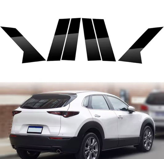 Mazda CX-30 2020-2023 Gloss Black Window Trim Pillar Set 10pcs De-Chrome