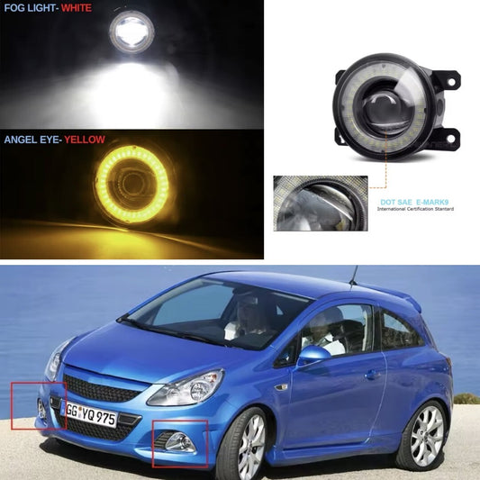 Vuaxhall Corsa VXR 2007-2014 Yellow Daytime Running Halo Lights Front Fog H11