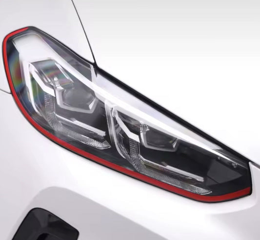BMW X3 G01 G08 X4 G02 2017-2024 Red Headlight Eyebrow Liner Strips 2pcs