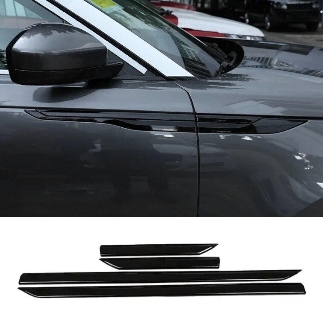 Gloss Black Fender Air Vent Trim Covers For Land Rover Range Rover Velar 4pcs