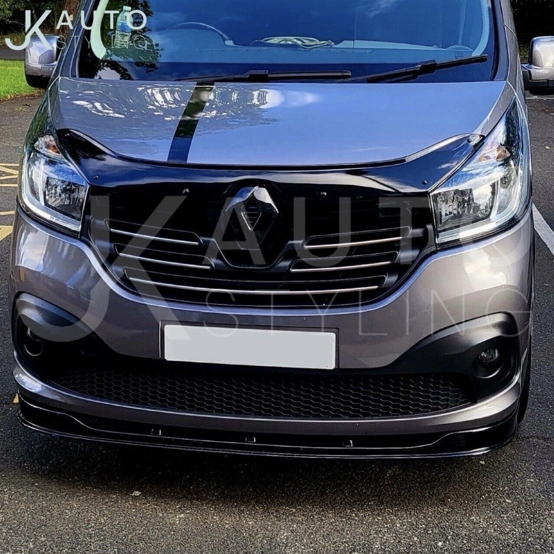 GLOSS BLACK FRONT SPLITTER LIP FOR RENAULT TRAFIC 2014-2018 FRONT BUMPER LIP