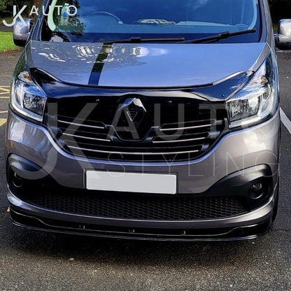 GLOSS BLACK FRONT SPLITTER LIP FOR RENAULT TRAFIC 2014-2018 FRONT BUMPER LIP