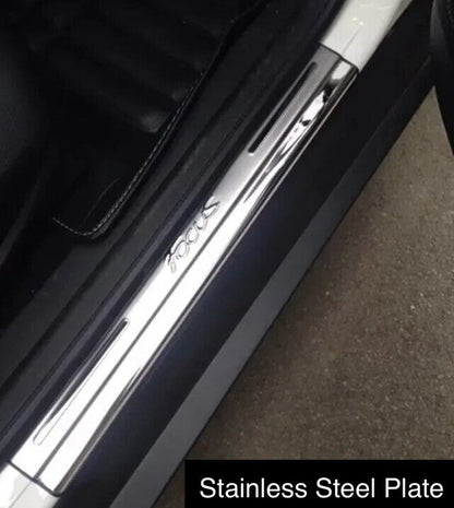 Ford Focus Stainless Steel Door Sill Protector Strips Scuff Plates Focus Chrome