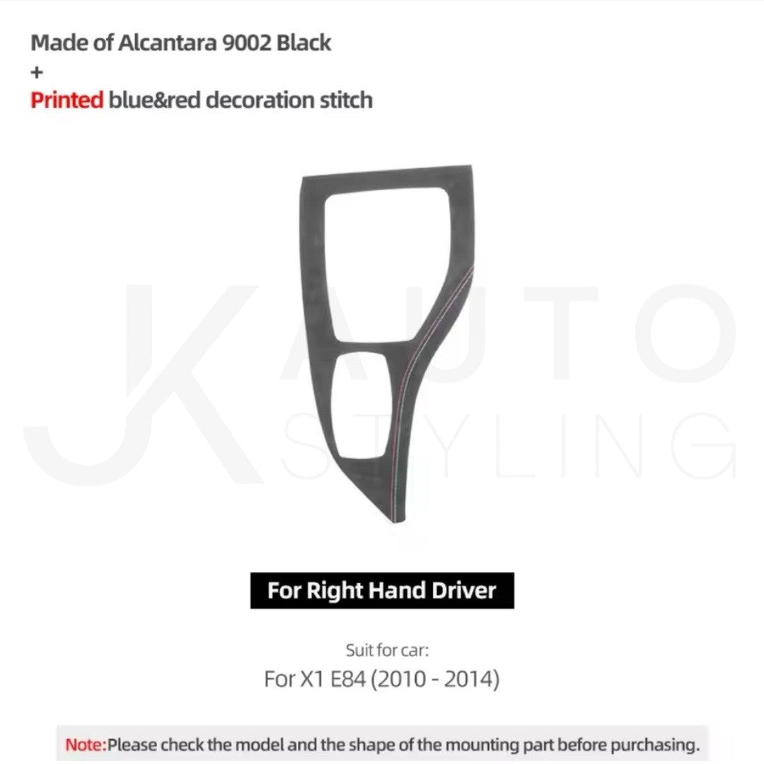 BMW X1 E84 2010-2014 Black Alcantara Gear Panel Centre Console Surround Cover