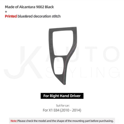 BMW X1 E84 2010-2014 Black Alcantara Gear Panel Centre Console Surround Cover