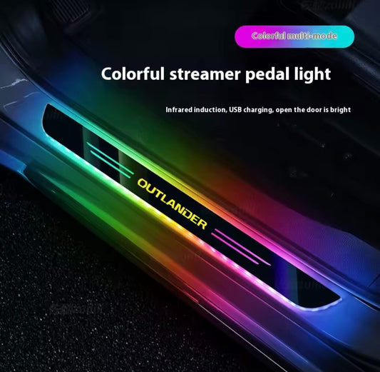 Mitsubishi Outlander Wireless LED Colour Change Door Sill Protectors Strips USB