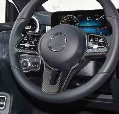 Mercedes A B C E Class CLA GLA GLC GLE 2019-2022 Carbon Fibr Steering Wheel Trim