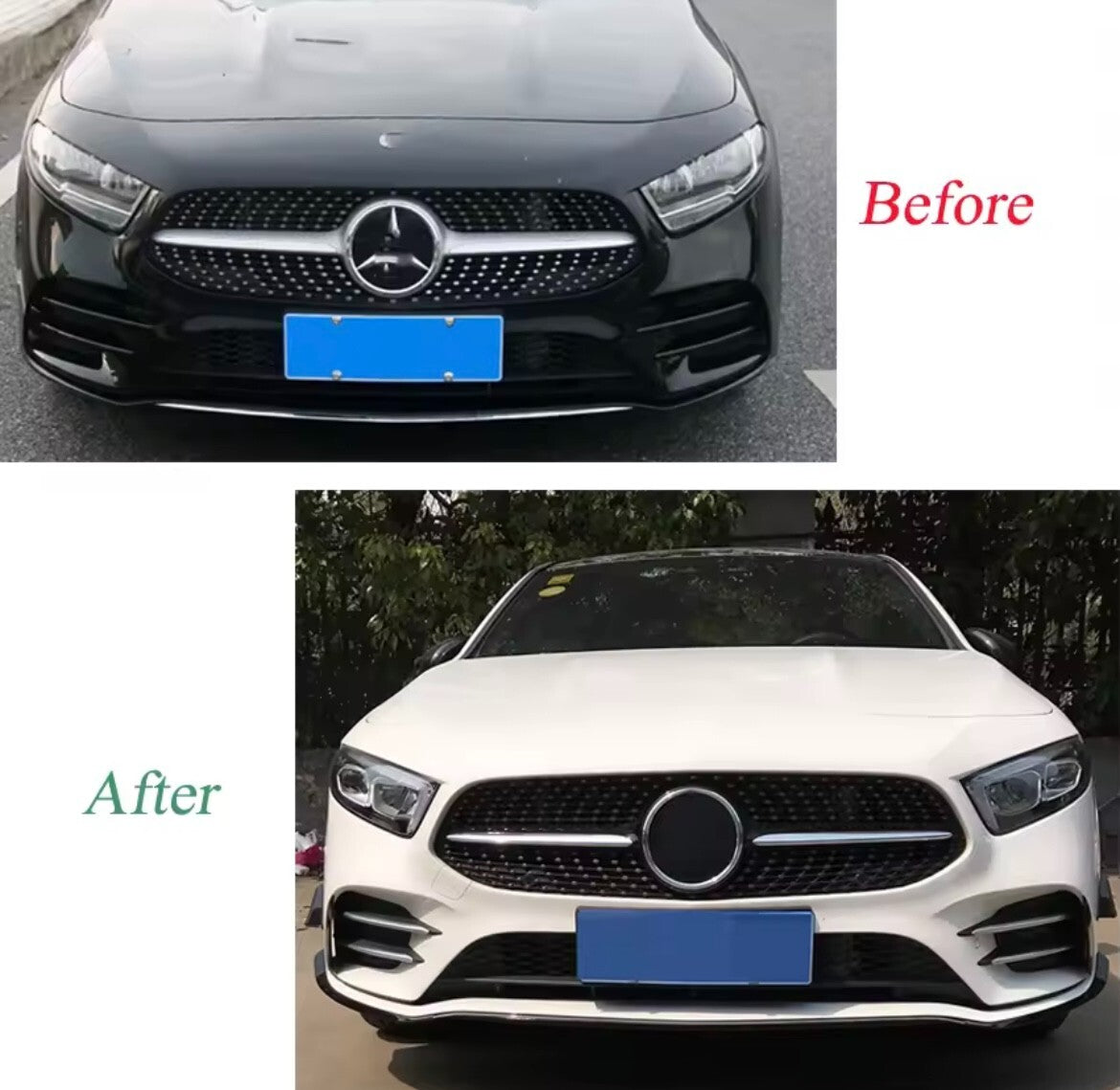 Mercedes A Class W177 V177 2019-2022 A35 AMG Gloss Black Front Splitter Aero Lip