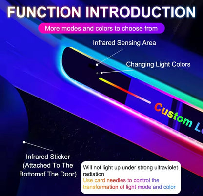 Custom Wireless LED Colour Change Door Sill Protectors USB Recharge Universal