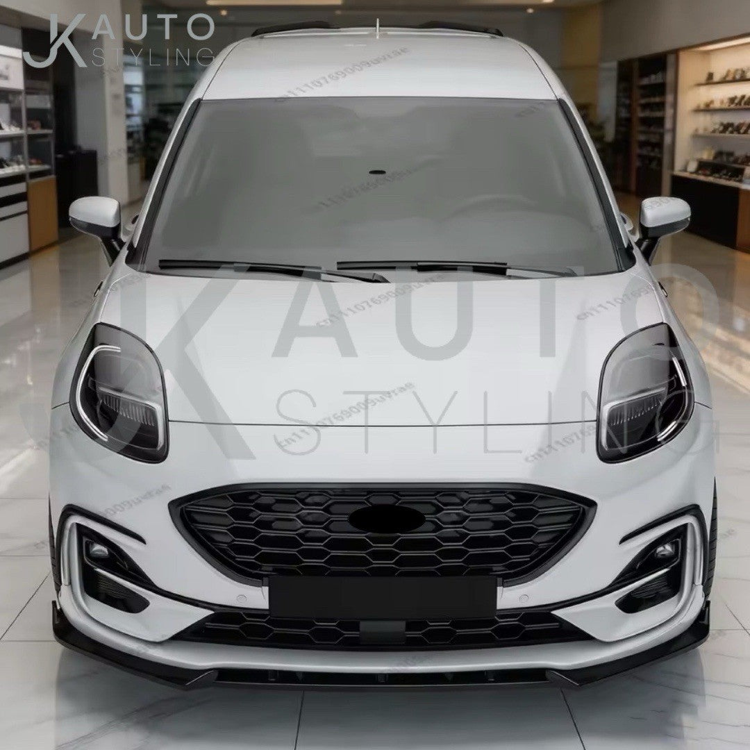 Gloss Black Front Bumper Canards Side Fog Blades For Ford Puma ST Line 2020-2024