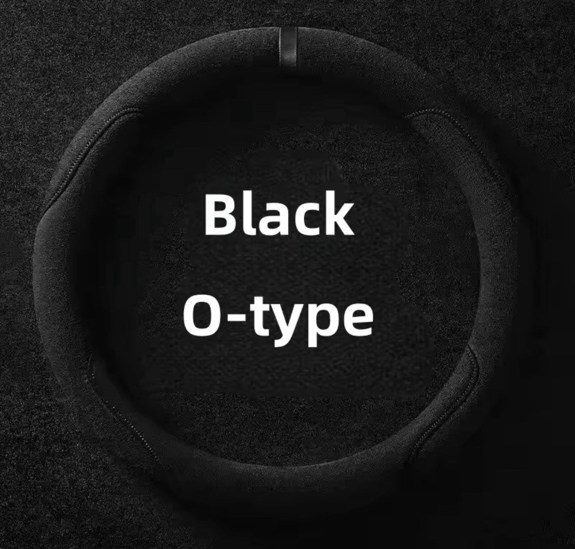 38cm All Black Suede Steering Wheel Cover With Centre Line Universal Fit