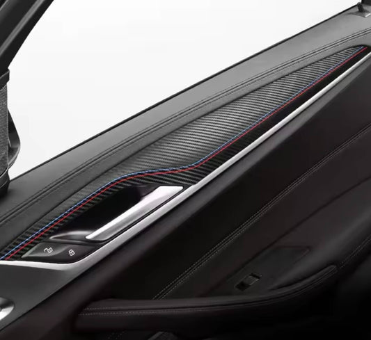 BMW 5 Series G30 G38 2018-2023 Carbon Fibre Effect Door Card Panel Trim Cover