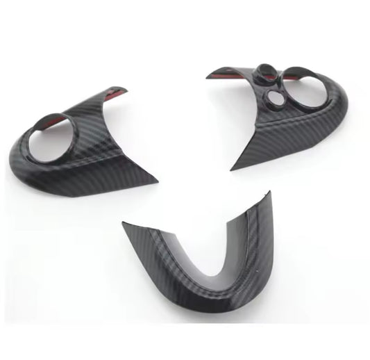 Mini Cooper F54 F55 F56 F57 F60 Carbon Fibre Steering Wheel Trim Set - Style B
